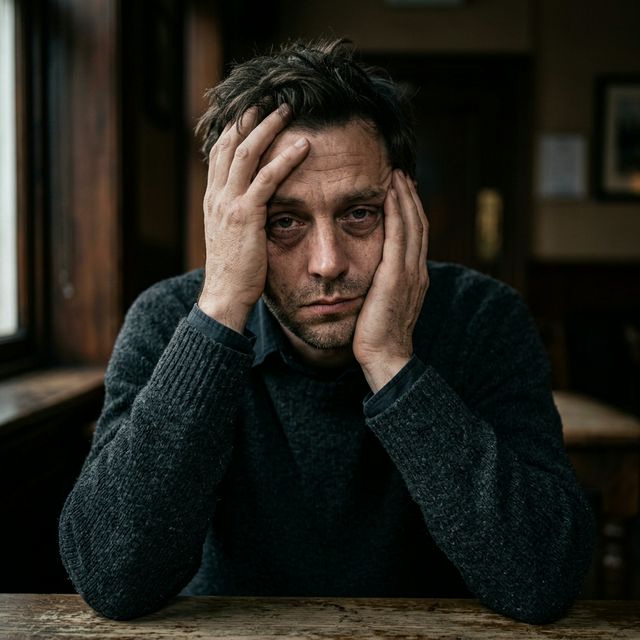 Homem cansado de tentar